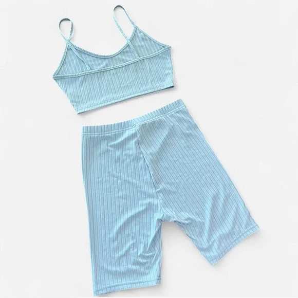 Light Blue Ribbed Set - Picture 2 of 4